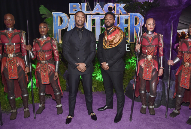 Actor Michael B. Jordan (L) and writer/director Ryan Coogler at the Los Angeles World Premiere of Marvel Studios’ BLACK PANTHER at Dolby Theatre on January 29, 2018 in Hollywood, California.